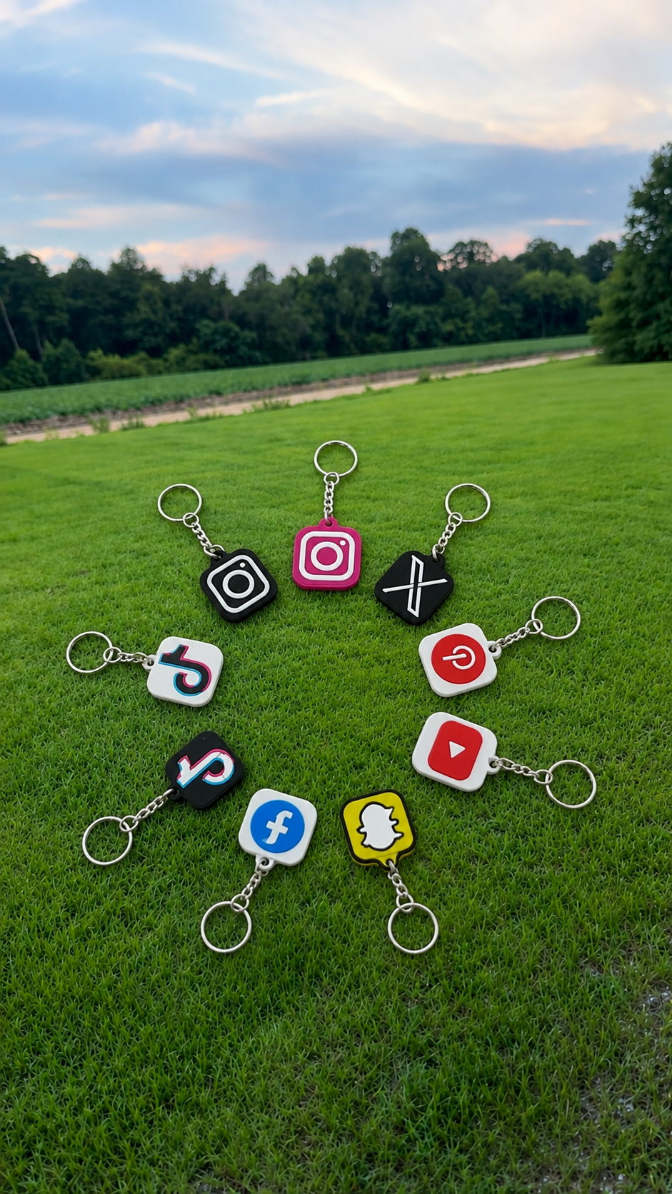 Social Media NFC Tags Keychains