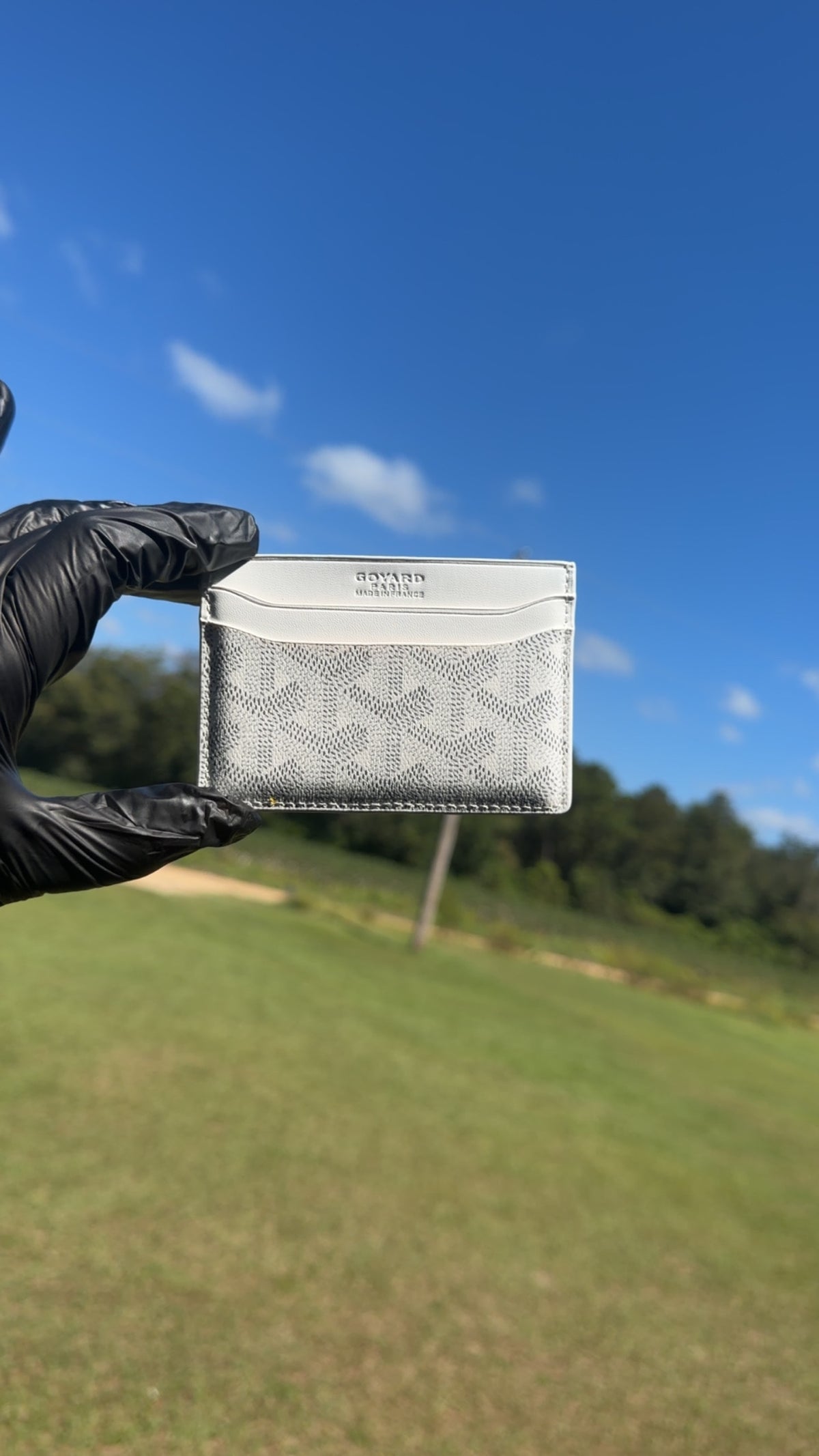 White Goyard Card Holder