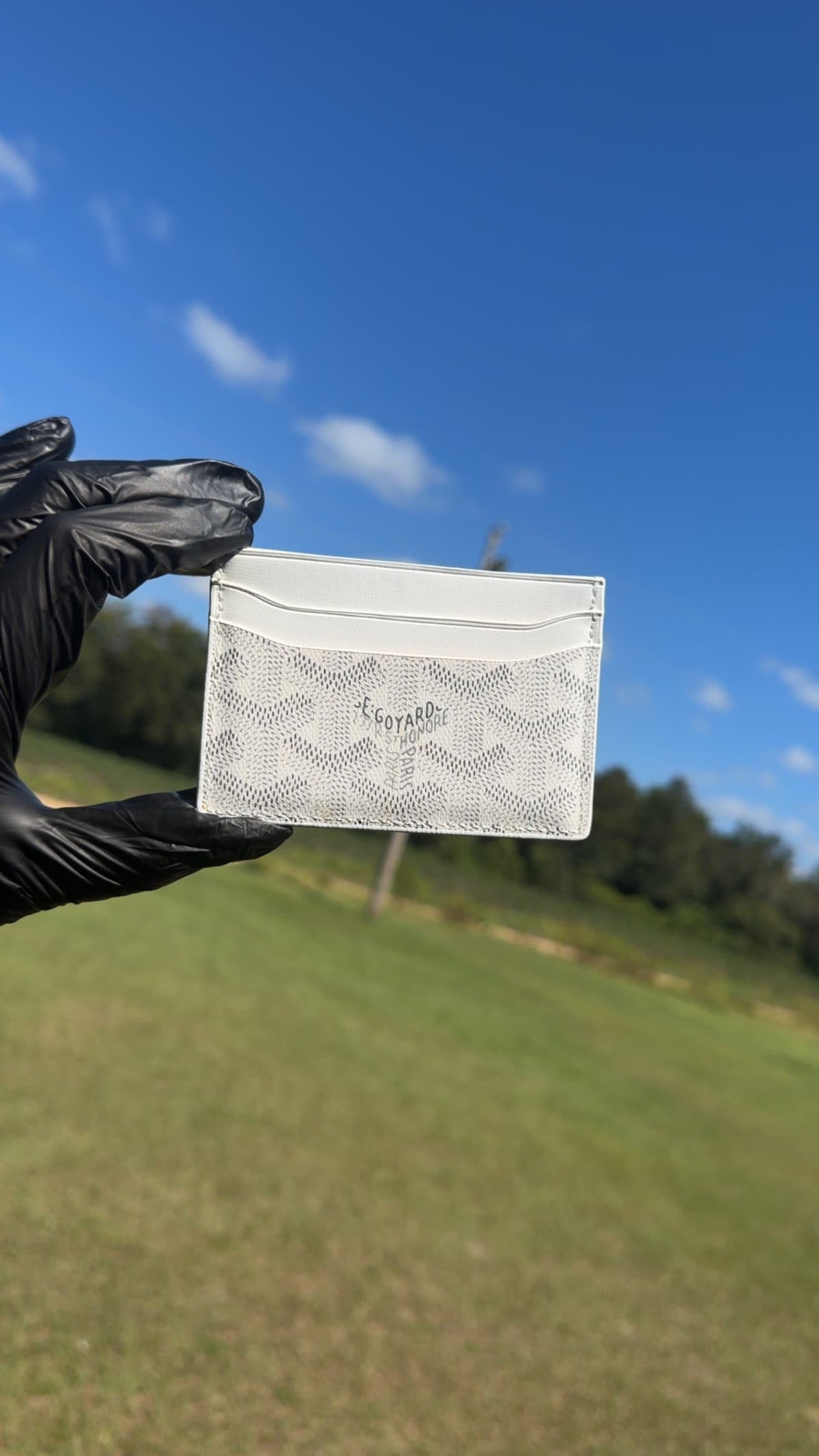White Goyard Card Holder