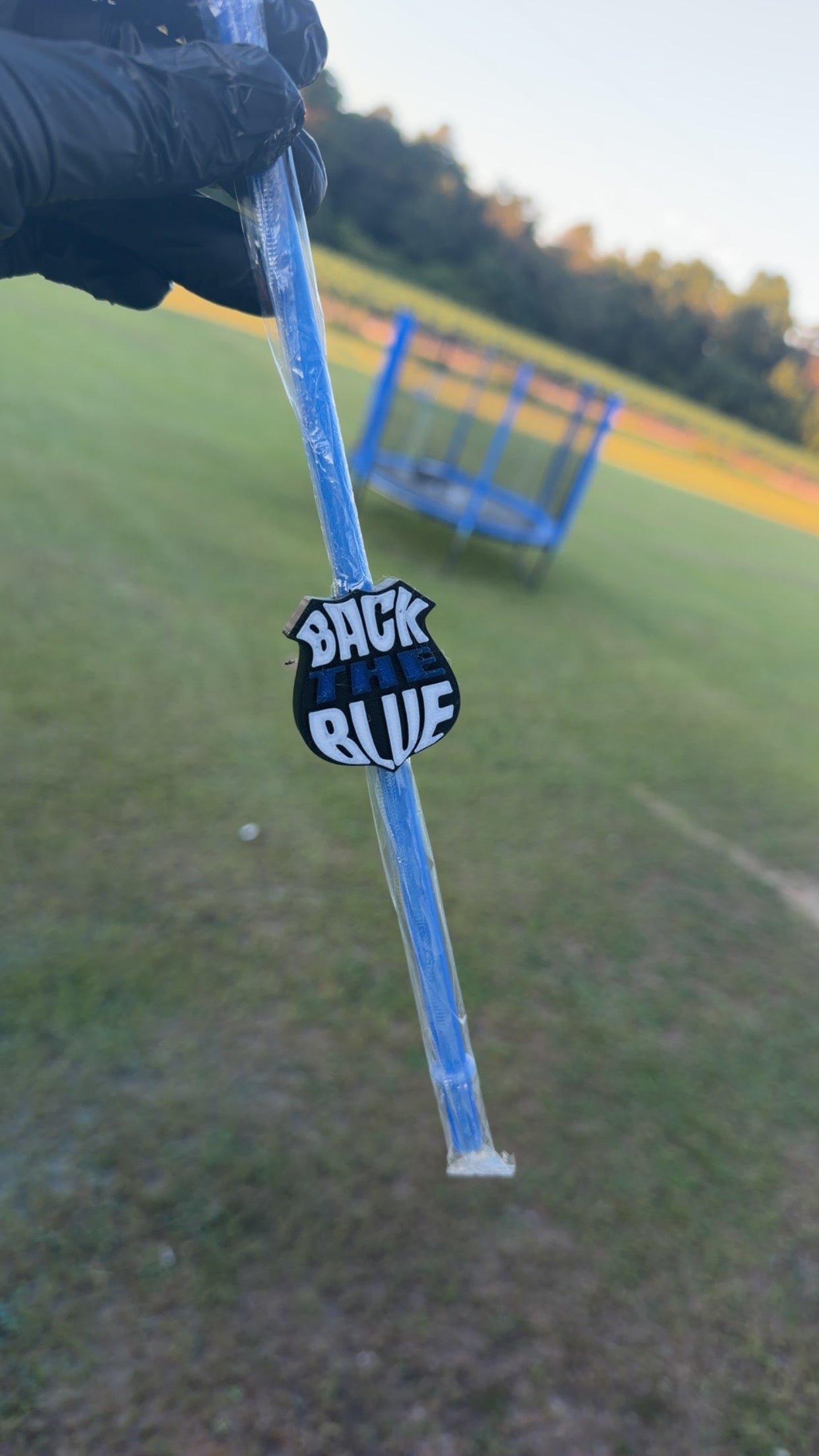Back The Blue Straw Topper